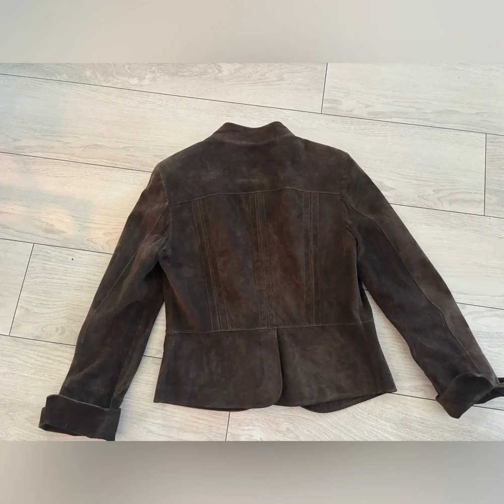 Lafayette 148 New York Dark Brown Suede Jacket made in USA! - Picture 2 of 5